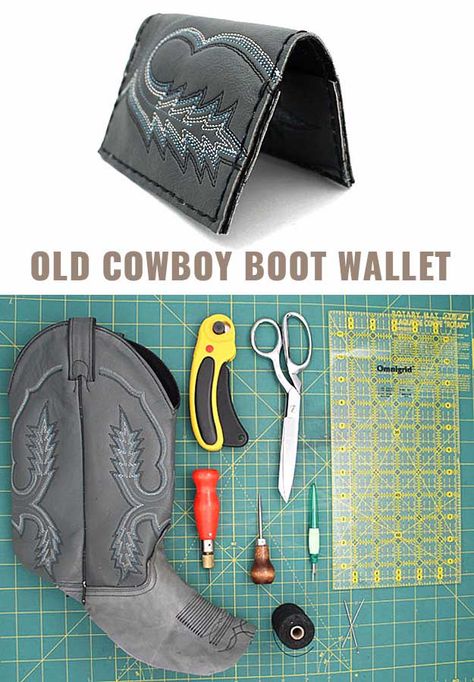 Cool Diy Crafts, Men Crafts, Diy Crafts For Men, Cowboy Boot Crafts, Crafts For Men, Old Cowboy Boots, Men Room, Old Cowboy, Boot Wallet