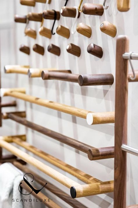 Pool Towel Hooks, Wooden Towel Rail, Wood Towel Bar, Towel Rail Ideas, Hook Ideas, Wooden Hooks, Hamptons Style Home, Wood Hooks, Modern Hampton