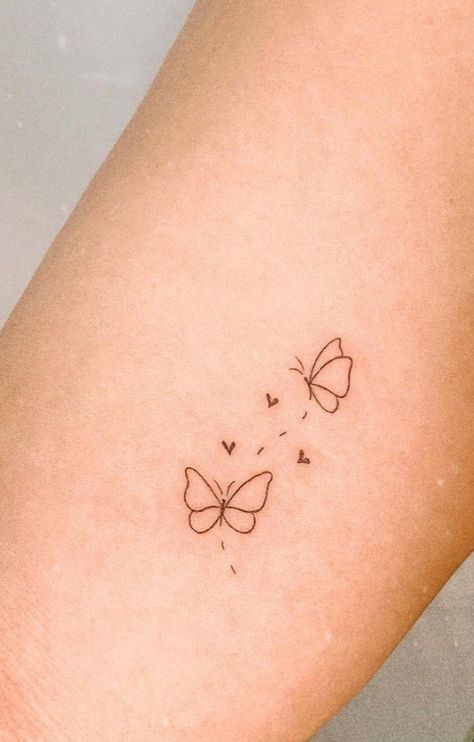 Butterfly Tattoo With Heart, Butterfly With Heart Tattoo, Small Wrist Butterfly Tattoos, Simple Butterfly Tattoo Design, 3 Dainty Butterfly Tattoo, Simply Butterfly Tattoo, Butterfly Tattoo Small Simple, Small Simple Butterfly Tattoo, Half Heart Tattoo