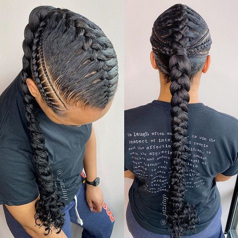 JAZMIN DAVIDSON on Instagram: “✨Book as updo/ponytail with cornrows/feed in braids✨ #underbraids #stitchbraids #feedinbraids #JAZITUPHAIR #JAZITUPBRAIDS #locnproducts” Ponytail With Cornrows, Goddess Braid Ponytail, Updo Ponytail, Under Braids, Feed In Ponytail, Feed In Braids, 2 Braids, Feed In Braids Hairstyles, Single Braids