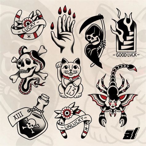 Black Traditional Tattoo Flash, Friday The 13th Flash, Halloween Tattoo Flash, Traditional Tattoo Drawings, Snow Tattoo, Mike Ness, Friday The 13th Tattoo, Art Flash, Tattoo Practice