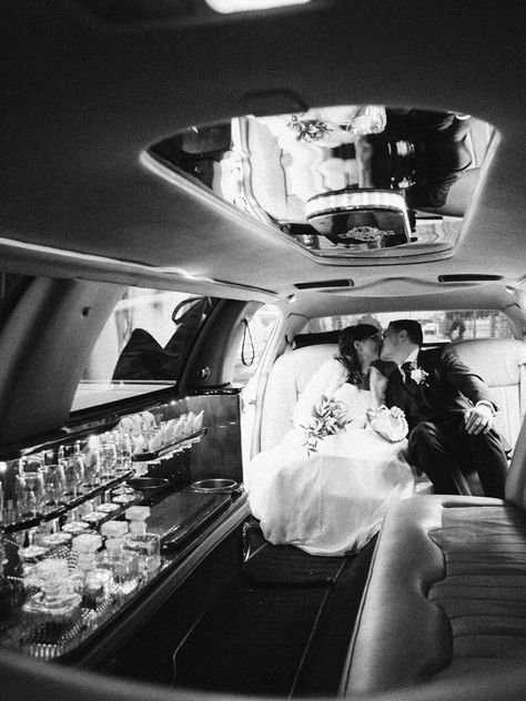 A classic option, the stretch limousine combines formality and function with a sleek design and enough room for your wedding party and parents to feel like VIPs too. (Most stretch limos hold 8 to 10 passengers.) Or hop in a town car, which is basically the sedan version of a limo and seats up to four. Honolulu Wedding, Wedding Getaway, Wedding Limo Service, Limo Ride, Wedding Limo, Beau Film, Wedding Transportation, Bear Wedding, Wedding Day Tips