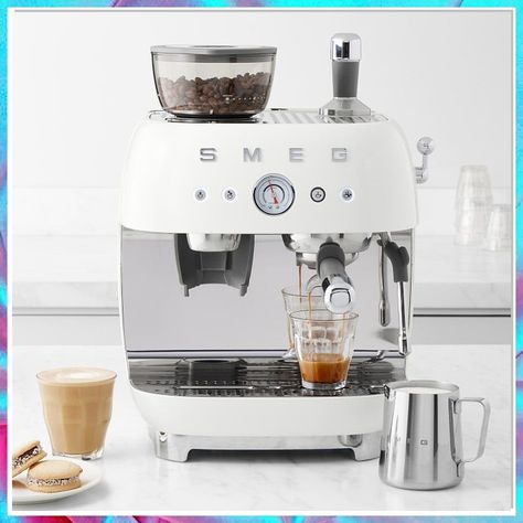 Looking to master the art of brewing with steam espresso machines? Check out these 6 must-try tips for perfecting your espresso game. From frothing milk to adjusting the steam pressure, this guide has everything you need to become a pro barista at home. Start brewing like a boss today! White Espresso Machine, Smeg Coffee Machine, Colorful Eclectic Kitchen, Dream Home Makeover, Kitschy Kitchen Decor, College Kitchen, Best Espresso Machine, Automatic Espresso Machine, Kitschy Kitchen