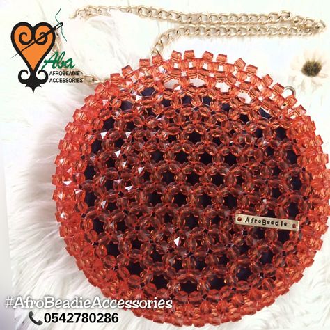 A round bag for a round price 100gh Only 🔴🔴🔴 8 inches diameter delivery and pick up available 💚🧡💚🧡💚🧡💚 #Aba #AfrobeadieAccessories😍😍😍 #handbags #handmade #ghanamade🇬🇭 #round #bag #ladypreneurship #lady Round Beaded Bag, Shawl Scarf Crochet, Bead Fashion, Handbags Handmade, Hand Beaded Bag, Pearl Crafts, Crystal Bags, Crochet Rope, Sewing Purses