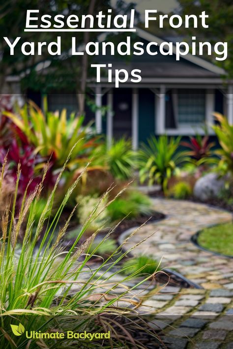 Discover how to enhance your front yard with these expert landscaping tips. This guide covers layout planning, selecting suitable plants, and adding pathways and garden beds for improved curb appeal. Learn about sustainable practices with native plants and get maintenance advice for lasting beauty. Explore different design styles to create a front yard that complements your home. Front Yard Design Ideas, Backyard Garden Design Ideas, Front Garden Ideas Driveway, Garden Ideas Driveway, Garden Home Ideas, Tall Ornamental Grasses, Yard Design Ideas, Yard Landscape Ideas, Garden Front Yard