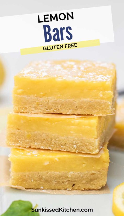 Gf Lemon Bars Recipe, Gluten Free Lemon Bars Almond Flour, Almond Flour Lemon Bars, Almond Flour Shortbread Crust, Easy Dessert Squares, Gluten Free Lemon Desserts, Gluten Free Lemon Squares, Almond Flour Shortbread, Gluten Free Recipes Videos