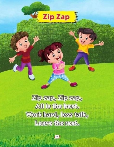 Zip zap kids poem. Kindergarten and preschool poem for kids. homeschooling worksheet Poem On Environment, Poem Kindergarten, Poem For Kids, Preschool Poems, Lkg Worksheets, Hindi Poems, Kids Poems, Cute Notes