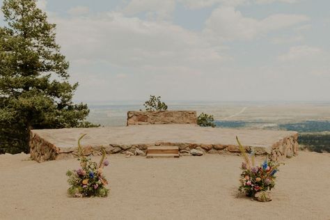 Nestled amongst the pines + surrounded by panoramic views, Sunrise Amphitheater in Boulder, Colorado is hands down the most picturesque intimate wedding venue for nature loving couples. outdoor wedding venues in colorado, colorado bride, rocky mountain bride, colorado elopement photographer, colorado intimate wedding photographer, handmade wedding dress, pearl wedding earrings, colorful bridal bouquet, cream linen grooms suit, micro wedding colorado, mountain elopement, intimate wedding Colorful Bridal Bouquet, Handmade Wedding Dresses, Intimate Wedding Venues, Pearl Earrings Wedding, Mountain Bride, Colorado Wedding Venues, Mountain Elopement, Colorado Elopement, Outdoor Wedding Venues