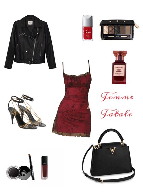 Outfit Ideas Fem Fatal Outfit, Feme Fatale Outfit Casual, Feme Fatale Aesthetic Outfits, Female Fatale Aesthetic Outfits, Casual Femme Fatale Outfits, Femme Fatale Casual Outfits, Raquelle Outfits, Femme Fatale Outfit Casual, Femme Fatale Outfit Street Style