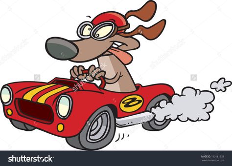 Driving Cartoon, Dog Driving, Dog Racing, Cartoon Mom, Cartoon Trees, Car Stock, Happy Birthday Art, Birthday Art, Kawaii Illustration