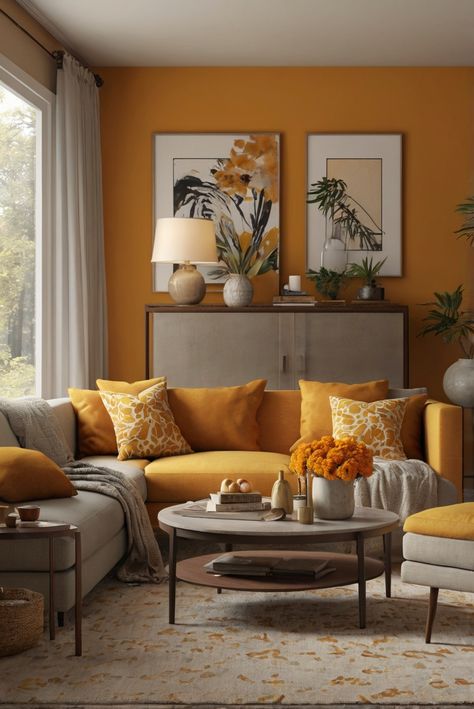 Welcome to the 2024 Edition of Soft Marigold (BM 2158-60) - Marigold Serenity! Step into a daily routine of interior design bliss with stunning décor ideas. #Ad #homedecor #homedesign #wallpaints2024 #Painthome #interiorarchitecture Wall Colors Green Living Room Colors
Bright Living Room Colors
Apartment Renovation
Living room Remodeling
Modern Paint Colors
2024 Brown Couch Living Room Ideas Colorful, Mustard Yellow Living Room Ideas, Modern Colourful Living Room, Living Room Bright Colors, Lounge Colours, Colorful Living Room Bright, Renovation Living Room, Mustard Living Rooms, Paint Colors 2024