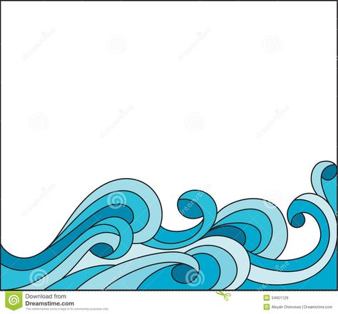 Wave Clipart, Border Illustration, Wave Drawing, Line Art Images, Border Templates, Wave Illustration, Wave Art, Clip Art Borders, Surf Art