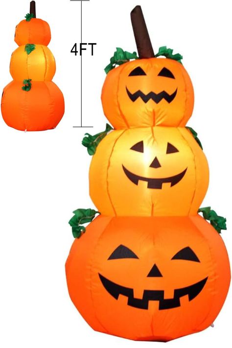 Everything Included:1 x Fan Motor,2 x Stakes,2 x Ropes,1 x LED, 1 x Halloween Inflatable 3pumpink stack. Easy to operate,and make it stable. Pumpkin Stack, Inflatable Pumpkin, Unique Flower Vases, Halloween Decorations Outdoor, Jack O'lantern, Outdoor Inflatables, Halloween Inflatables, Stacked Pumpkins, Giant Inflatable