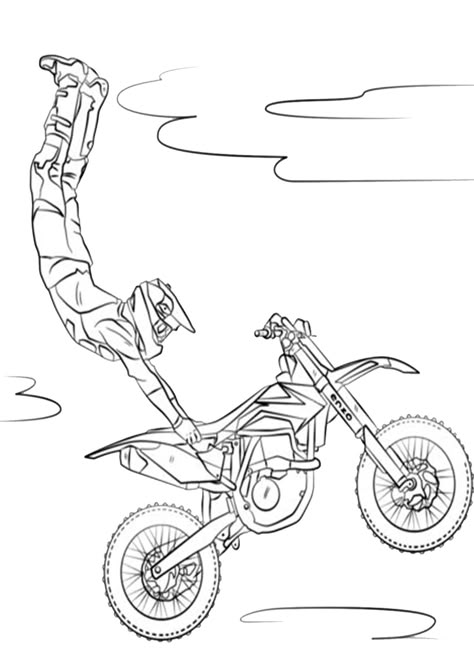 Fun Motorcycle coloring pages for your little one. They are free and easy to print. The collection is varied with different skill levels Dirtbike Coloring Pages Free Printable, Dirtbike Coloring Page, Dirt Drawing, Motorcycle Coloring Pages, Cross Motor, Motor Balap, Tractor Coloring Pages, Cross Coloring Page, Motor Trail