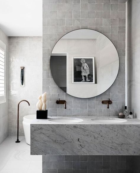 40+ Grey bathroom ideas - grey and white bathrooms, grey bathroom tiles Grey Bathroom Tiles, Pacific Homes, Australian Interior Design, Gorgeous Tile, Interior Design Awards, Brown Interior, Grey Bathrooms, House Bathroom, Contemporary Bathroom