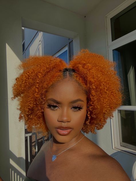 Orange Hair Colors, Natural Ginger Hair, Orange Hair Color Ideas, Afro Hair Dye, Orange Hair Color, Natural Ginger, Hair Black Women, Best Hair Dye, Hair Color Orange