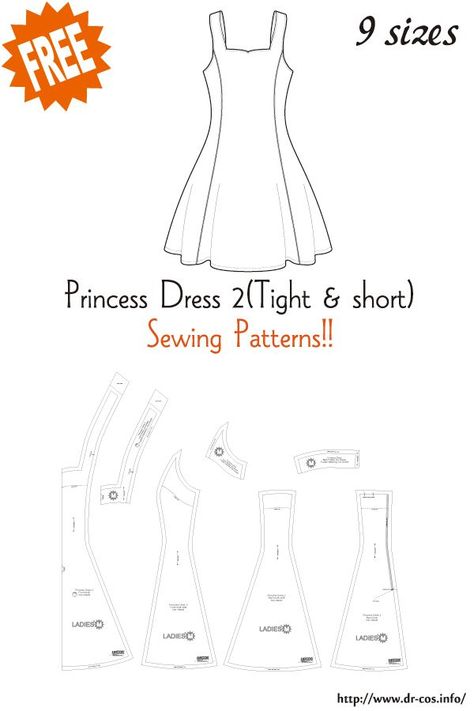 Pola Blus, Dress Sewing Patterns Free, Dress Patterns Free, Free Sewing Patterns, Fashion Design Patterns, Pola Sulam, Diy Sewing Pattern, Sewing Design, Diy Sewing Clothes