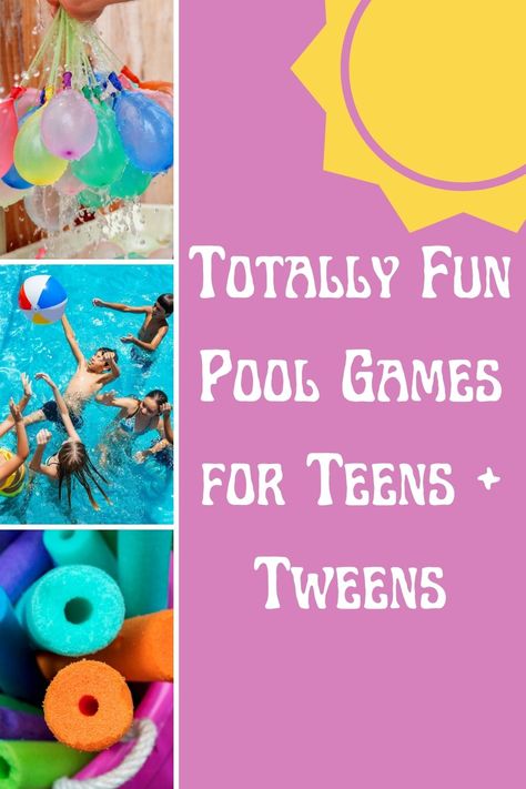 Pool Games For Teens, Teenage Pool Party, Teen Pool Parties, Pool Party Activities, Party Games For Teens, Fun Pool Games, Beach Party Games, Summer Party Games, Pool Party Games