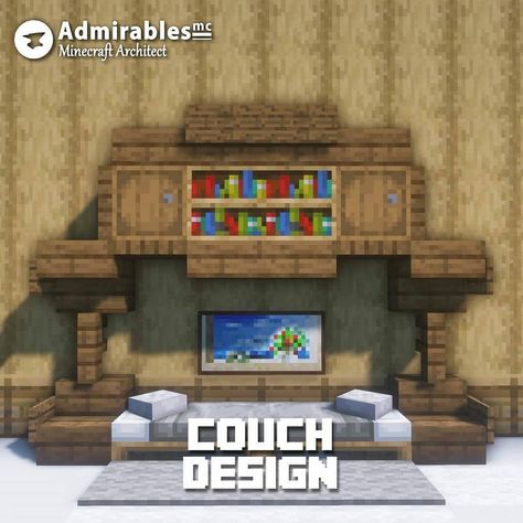 Minecraft Couch, Minecraft Interiors, Minecraft Greenhouse, Couch Designs, Simple Couch, Minecraft Create, Minecraft Banners, Easy Minecraft Houses, The Pillows