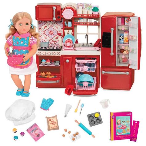 Our Generation Doll, Doll Kitchen, Kitchen Playset, Diamond Comics, Create Your Own Adventure, Cake Decorating Classes, Pretend Food, Moose Toys, Our Generation Dolls