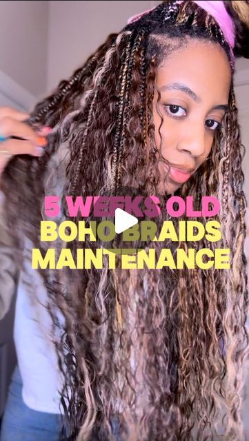 T A R A J E E    I S H A N • Knotless Specialist on Instagram: "I see sooo many videos of boho braid maintenance and yall are just OVERCOMPLICATING IT🤦🏽‍♀️smh  🔌FULL TUTORIAL is up on my 📺YouTube now 🔗Link to my YouTube is in my bio  🍯Products I’m using are @cremeofnature 🩷  #phillybraider #bohobraids #humanhairbraids #contentcreator #braidcoach #contentcoach" Braid Maintenance, Boho Braid, Braid Tutorial, Boho Braids, A J, R A, A R, Human Hair, Natural Hair Styles