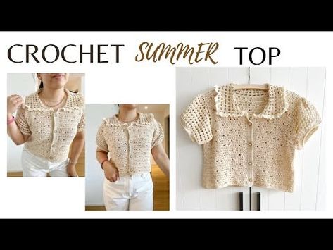 (71) CROCHET SUMMER TOP | CROCHET BY BEV - YouTube Summer Top Crochet, Crochet Classes, Crochet Summer Tops, Crochet Videos Tutorials, Crochet Summer, Book Art Diy, Crochet Videos, Summer Crochet, Crochet Fashion