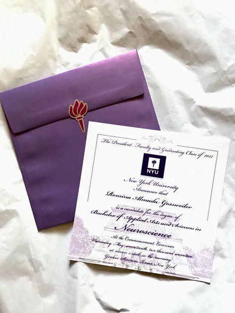 Invitations NYU card and invitations with NYU ISO sticker Nyu Acceptance Letter Aesthetic, Nyu Law School Aesthetic, Nyu Acceptance Letter, Nyu University Aesthetic, Nyu Aesthetics, Nyu University, Nyu Law, Nyu Graduation, Nyu College Of Arts And Science