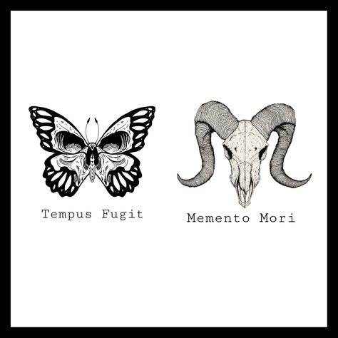 Momento Mori Momento Vive Tattoo, Memento Mori Aesthetic, Momento Mori Tattoo, Memento Mori Tattoo, Tattoo 2024, Tumblr Drawings, Moth Tattoo, Momento Mori, Samurai Tattoo