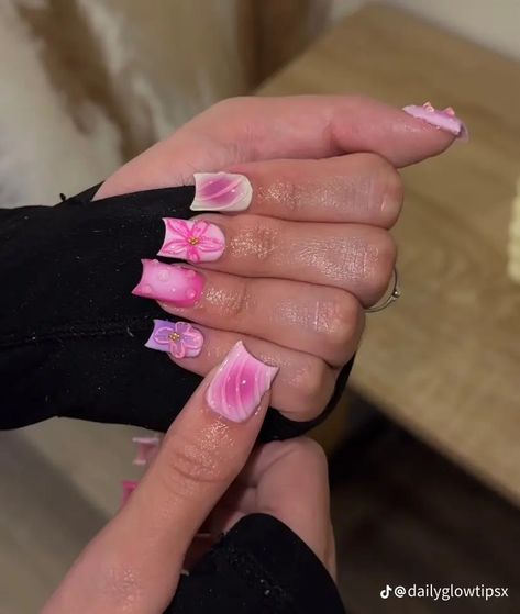 Trip Nails, Gel Overlay Nails, Overlay Nails, Puerto Rico Trip, Acrylic Toe Nails, Sassy Nails, Girly Acrylic Nails, Simple Acrylic Nails, Glow Nails