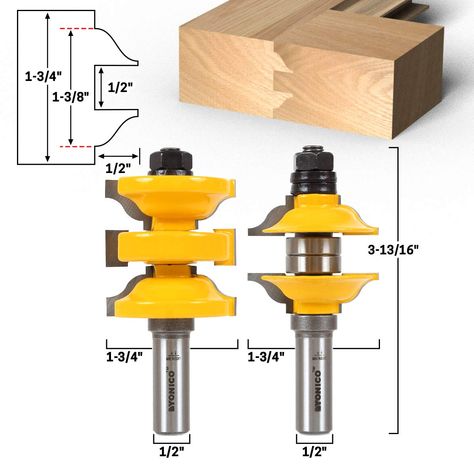 Create rail and stile entry door frames
Premium C3 micro-grain tungsten carbide blades for a sharper & longer lasting edge
For use on table mount router
Silver induction brazing for maximum strength and durability Dulux Exterior Paint Colours, Dulux Exterior Paint, Solid Wood Entry Doors, Router Tool, Wood Entry Doors, Wood Crafting Tools, 2 Number, Router Bit Set, Router Bit