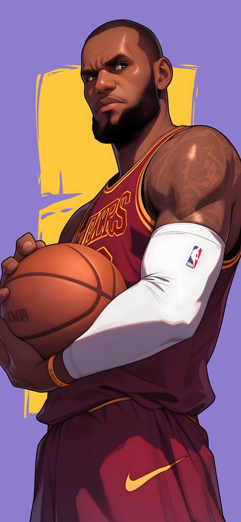 Lebron James Drawing, Lebron Art, Basketball Animation, Cool Basketball Pictures, Basketball Illustration, Lebron James Art, Lakers Wallpaper, Cool Basketball Wallpapers, Basketball Artwork