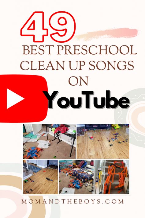 49 Best Preschool Clean Up Songs on Youtube - MOMandtheBoys Kids Ideas Activities, Clean Up Song, Number Learning, Printables Preschool, Read Together, Free Preschool Worksheets, Open Ended Toys, Preschool Songs, Preschool Lesson Plans