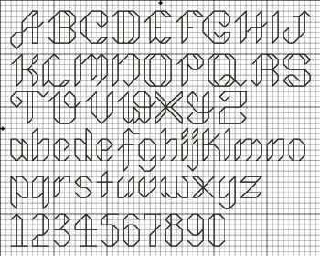 Backstitch Numbers, Blackwork Alphabet Free Pattern, Count Cross Stitch Patterns, Embroidery Patterns Alphabet, Backstitch Alphabet, Cross Stitch Letter Patterns, Fancy Cross, Stitch Letters, Fancy Embroidery