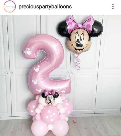 Γενέθλια Mickey Mouse, Minnie Mouse Balloons, Twodles Birthday, Minnie Mouse 1st Birthday, Bolo Minnie, Minnie Birthday Party, Minnie Cake, Birthday Party Decorations Diy, Mini Cakes Birthday