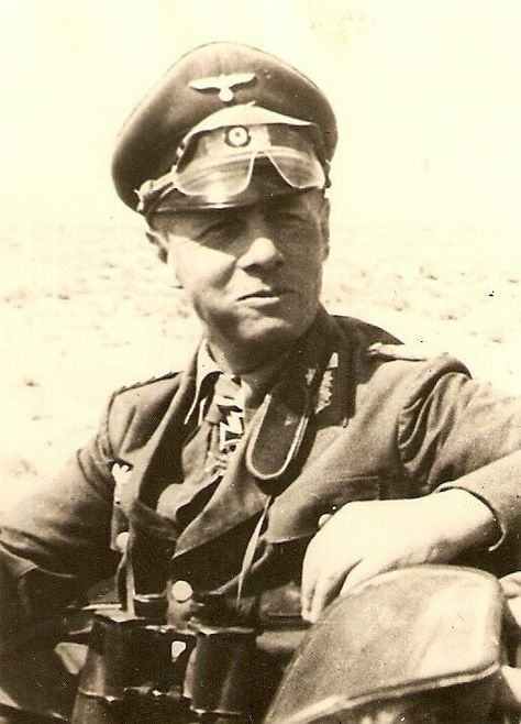 Field Marshal Erwin Rommel (also known as "the Desert Fox") the leader of the Afrika Korps Germany Facts, Afrika Corps, North African Campaign, Erwin Rommel, Military Photography, Desert Fox, Field Marshal, Germany Ww2, Wwii Photos