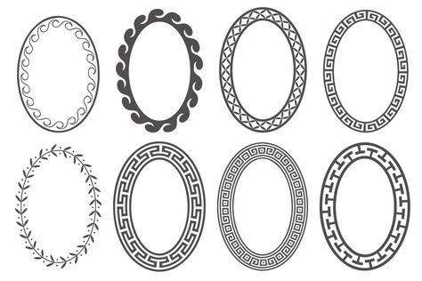 Circle Borders, Ornament Design, Haridwar, Ancient Designs, Oval Frame, Decorative Panels, Ornaments Design, Greek Key, Frame Set