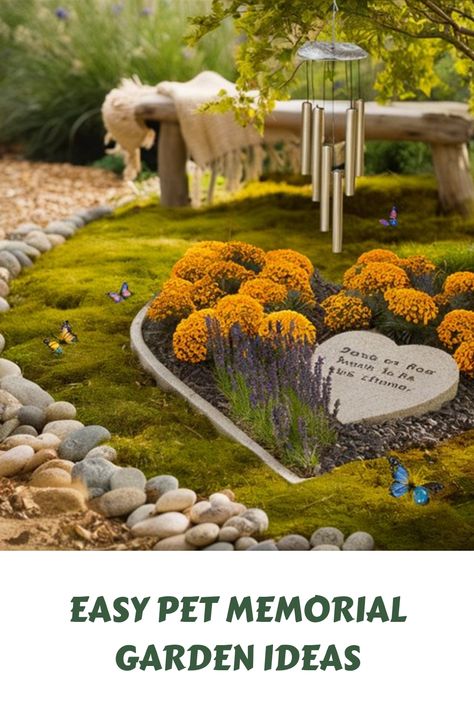 Find solace in honoring your beloved pet with our collection of 10 simple memorial garden ideas. Create a touching tribute to your loyal companion as you navigate through the grief of their loss, turning your outdoor space into a place of remembrance and love. Outdoor Dog Memorial Ideas, Dog Memorial Ideas Gardens, Backyard Memorial Garden Ideas, Pet Memorial Garden Ideas, Memorial Garden Ideas, Pet Memorial Ideas, Memorial Plants, Pet Memorial Garden, Inside Garden