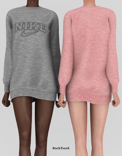 Oversized Boyfriend Sweater Dress - Patreon Exclusive | BackTrack on Patreon Sims 4 Female Sweater, Sims 4 Alpha Clothes, Alpha Cc, Oversize Outfit, Die Sims 4, The Sims 4 Pc, Boyfriend Outfit, Sims 4 Expansions, Boyfriend Sweater