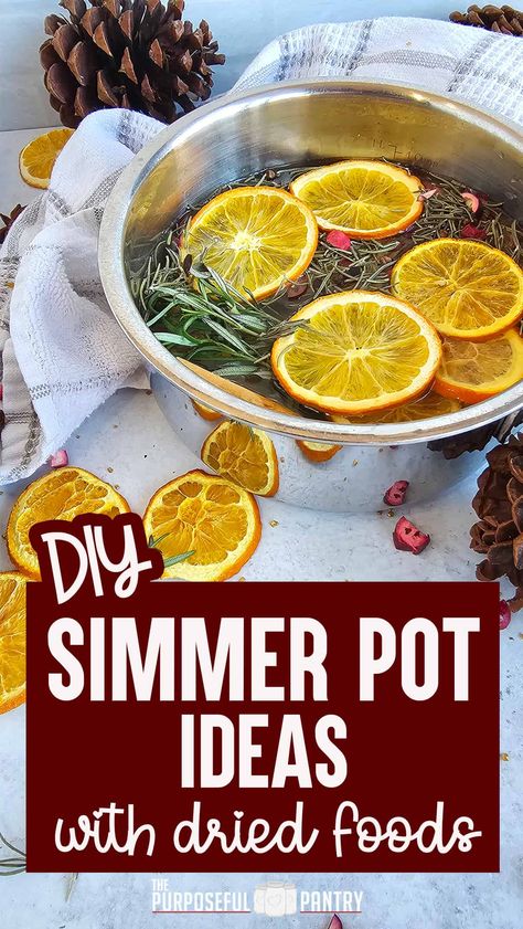 Enhance your home's atmosphere with simmering pots made with dehydrated foods (aka stove top potpourri) – an affordable way to create inviting scents. Mix dried and fresh ingredients on the stove for a fragrant experience that suits your mood. Elevate your space with delightful aromas effortlessly! Save money and create these DIY simmering pot mixtures to make your whole home smell WONDERFUL! Simmering Pot, Homemade Potpourri, Small Slow Cooker, Simmer Pot Recipes, Stove Top Potpourri, Simmering Potpourri, Dehydrated Foods, Potpourri Recipes, Simmer Pot