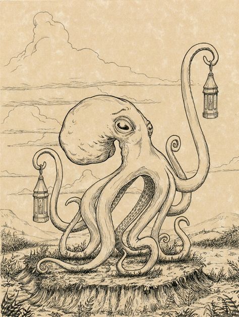 Octopus Holding Things, Octopus Art, Abstract Geometric Art, Animal Sketches, Character Design Animation, Illustration Character Design, Bronze Sculpture, Artist At Work, Beautiful Creatures