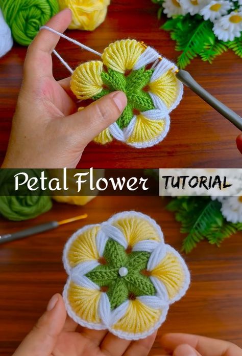 Crochet Petal Flower Crochet Garden, Crochet Baby Bonnet, Irish Crochet Patterns, Crochet Flowers Free Pattern, Crochet Bedspread, Crochet Hexagon, Flower Crochet, Petal Flower, Crochet Decoration