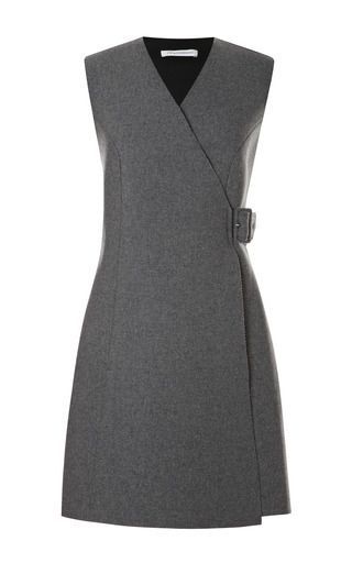 7949e456002b28988d38185bd30e77fddesc37411554ri Detail Couture, Sleeveless Wrap Dress, Afrikaanse Mode, Grey Dress, J W Anderson, Wool Dress, Work Attire, Moda Operandi, I Dress