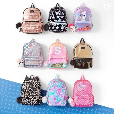 Justice Girls Clothes, Justice Bags, Justice Backpacks, Girl School Supplies, Back To School Clothes, Unicorn Life, Holographic Bag, Girls Back, Unicorn Bag