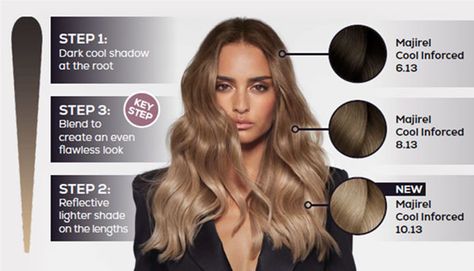 L’oréal Professionnel, Smoky Beige Hair, 7a Hair Color, Smoky Hair Color, Inoa Loreal, Smokey Hair, Dark To Light Hair, Loreal Hair, Dark Blonde Hair Color