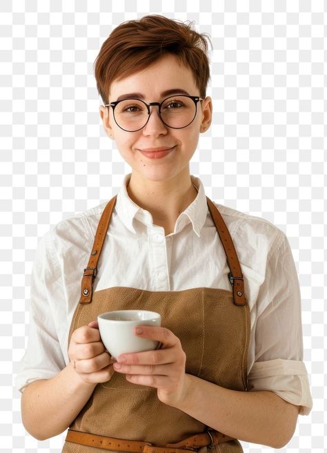 Holding Coffee Cup, Brown Apron, Holding Coffee, Barista Apron, Free Image, Coffee Cup, Coffee Cups, Apron, Design Ideas