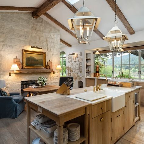 Patina Farm | Montecito Properties | BHHS Luxury | Montecito Patina Farm, Fireplace Frame, Ojai California, Keeping Room, Luxury Estate, Country Home, Maine House, Interior Design Firms, European Style