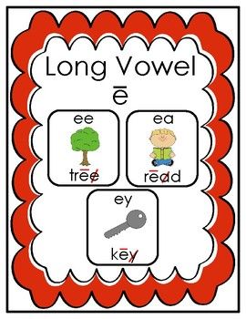 Educational Toddler Activities, Writing Sentences, Long Vowel Words, Word Sort, Abc Phonics, Phonemic Awareness Activities, Rules For Kids, Long E, Long Vowel