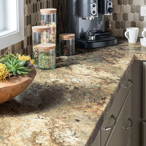 Brown Laminate Countertops, Brown Formica Countertops Kitchen, Leche Vesta Laminate Countertops, Formica Countertop Teak, Crema Mascarello Formica Laminate Countertops, Lapidus Brown Formica Countertops With Backsplash, Lodge Style Home, Brown Note, Brown Laminate