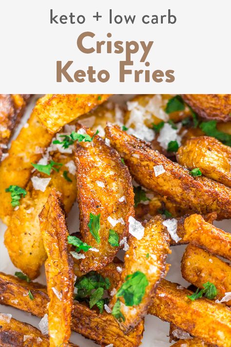 Keto fries on the keto diet can be the best option when going low carb. This is an easy recipe using turnips. Turnips are the best option for this better than jicama easily. Videos to show you just how to do it and make them extra crispy! Keto French Fries, Keto Fries, Family Lunch Recipes, Healthy Pork Chop Recipes, Turnip Fries, Quick Keto Meals, Chicken Lunch Recipes, Healthy Pork, Chicken Appetizers