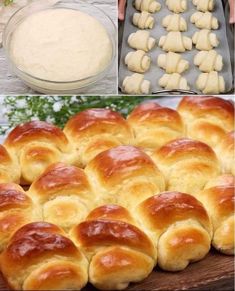 Easy Croissant Recipe, Pack Lunch Ideas, Dessert Recipes Easy Quick, Gluten Free Croissant, Butter Rolls, High Protein Flour, Homemade Croissants, Butter Roll, Simple Desserts